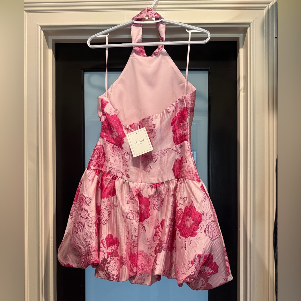 NWT Pink Floral Halter Dress - Picture 3 of 14